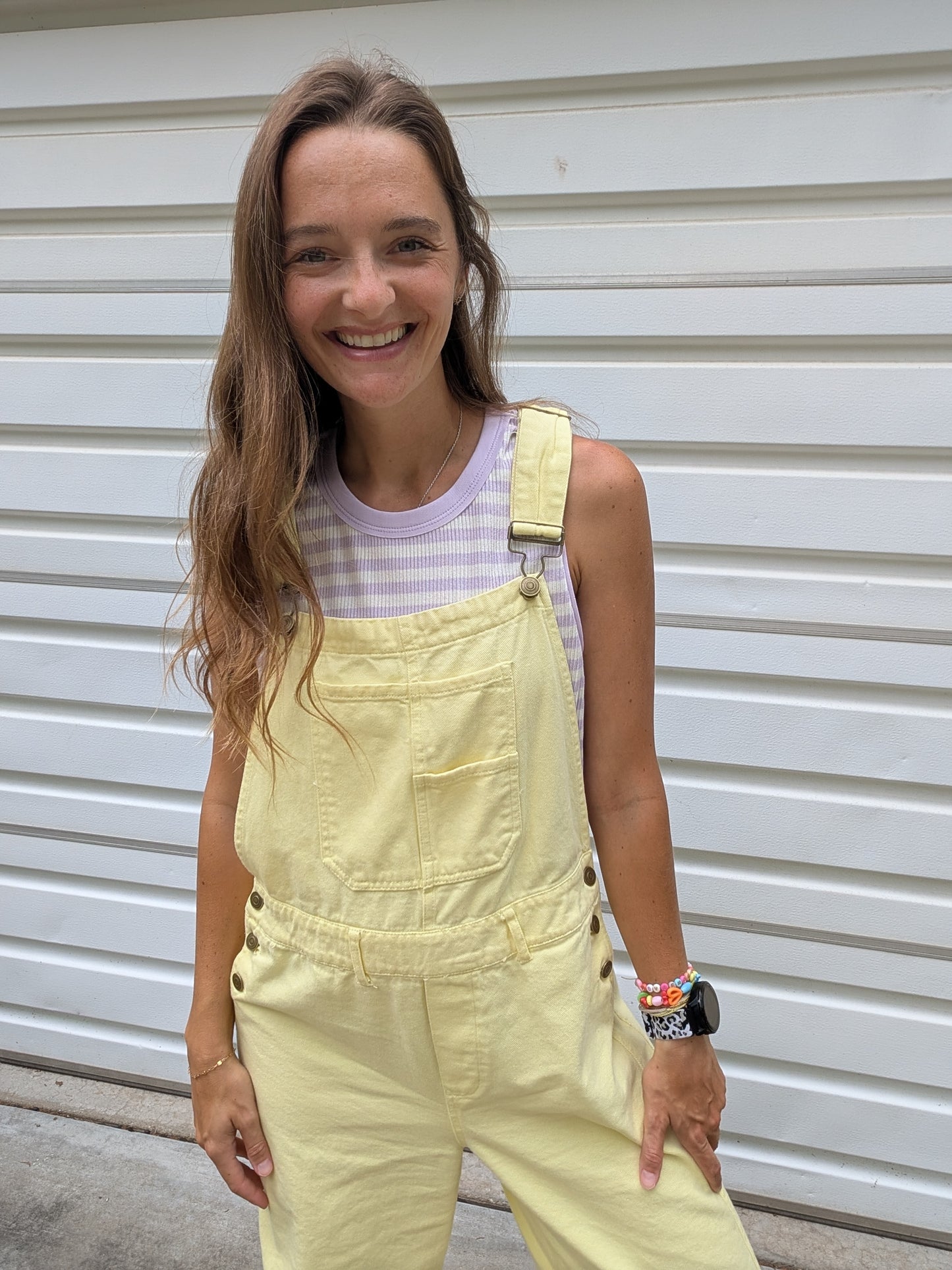 Lavender Fields Striped Ribbed Tank