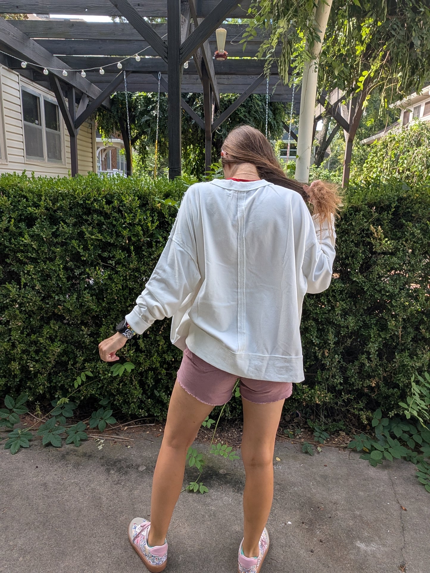 Touchdown applique oversized crew