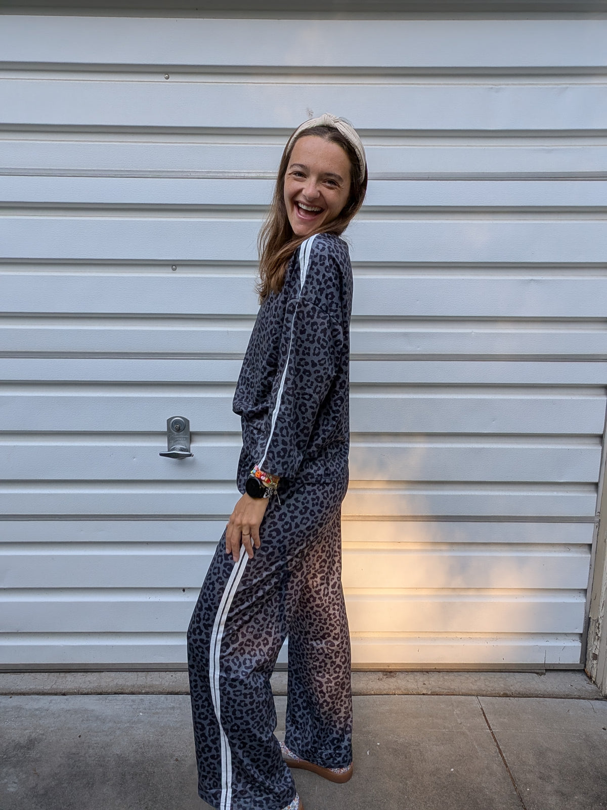 Leopard Varsity Striped Set