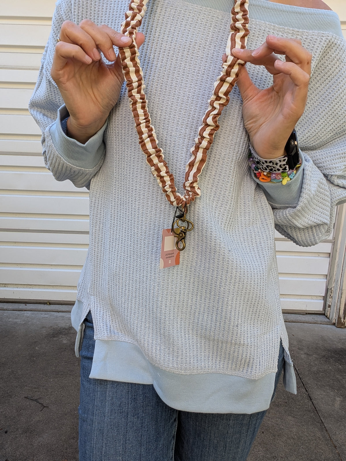 Cinnamon Striped Lanyard