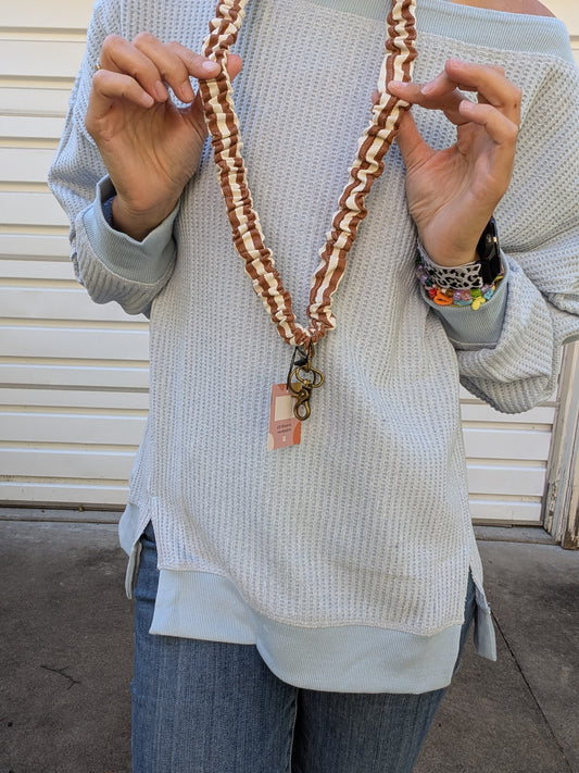 Cinnamon Striped Lanyard