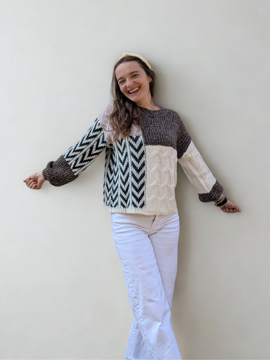The Patchwork Geo-Knit Sweater