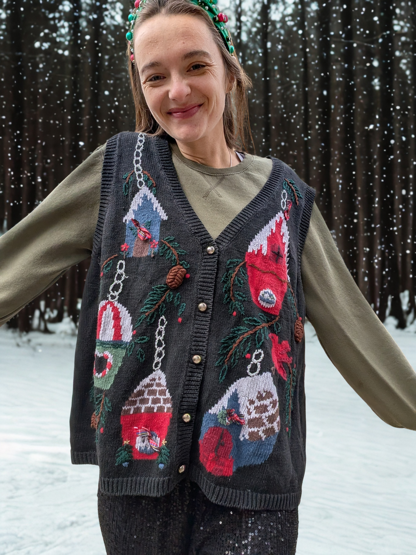 The Rustic Birdhouse & Pine Cone Vest