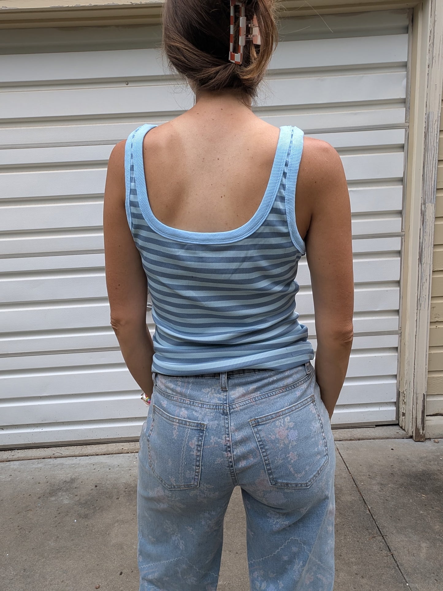 Sky Blue Stripe Tank