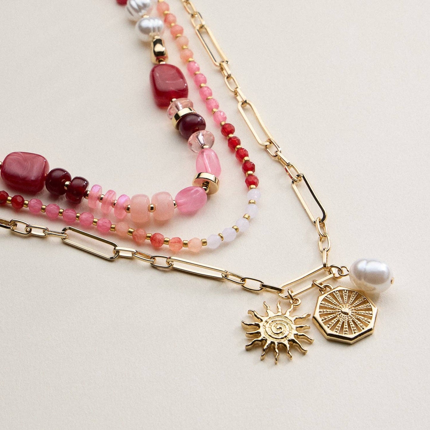 The Radiant Layered Charm Necklace - RESTOCK