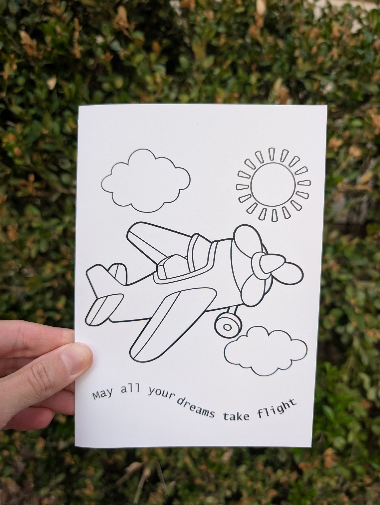 Color-Your-Own "Dreams Take Flight" Card