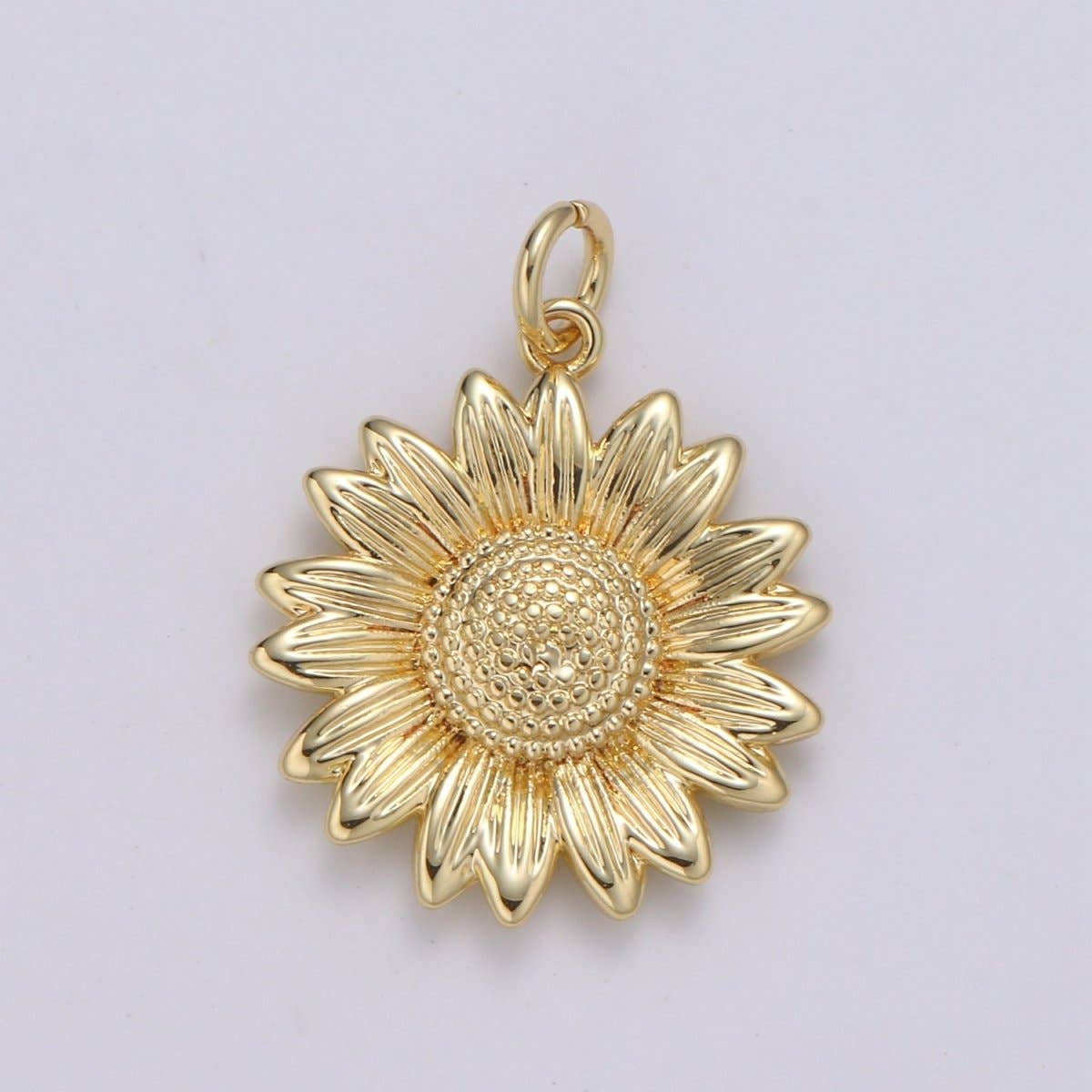 Dainty 24K Gold Filled Sun Flower Charm   E-136