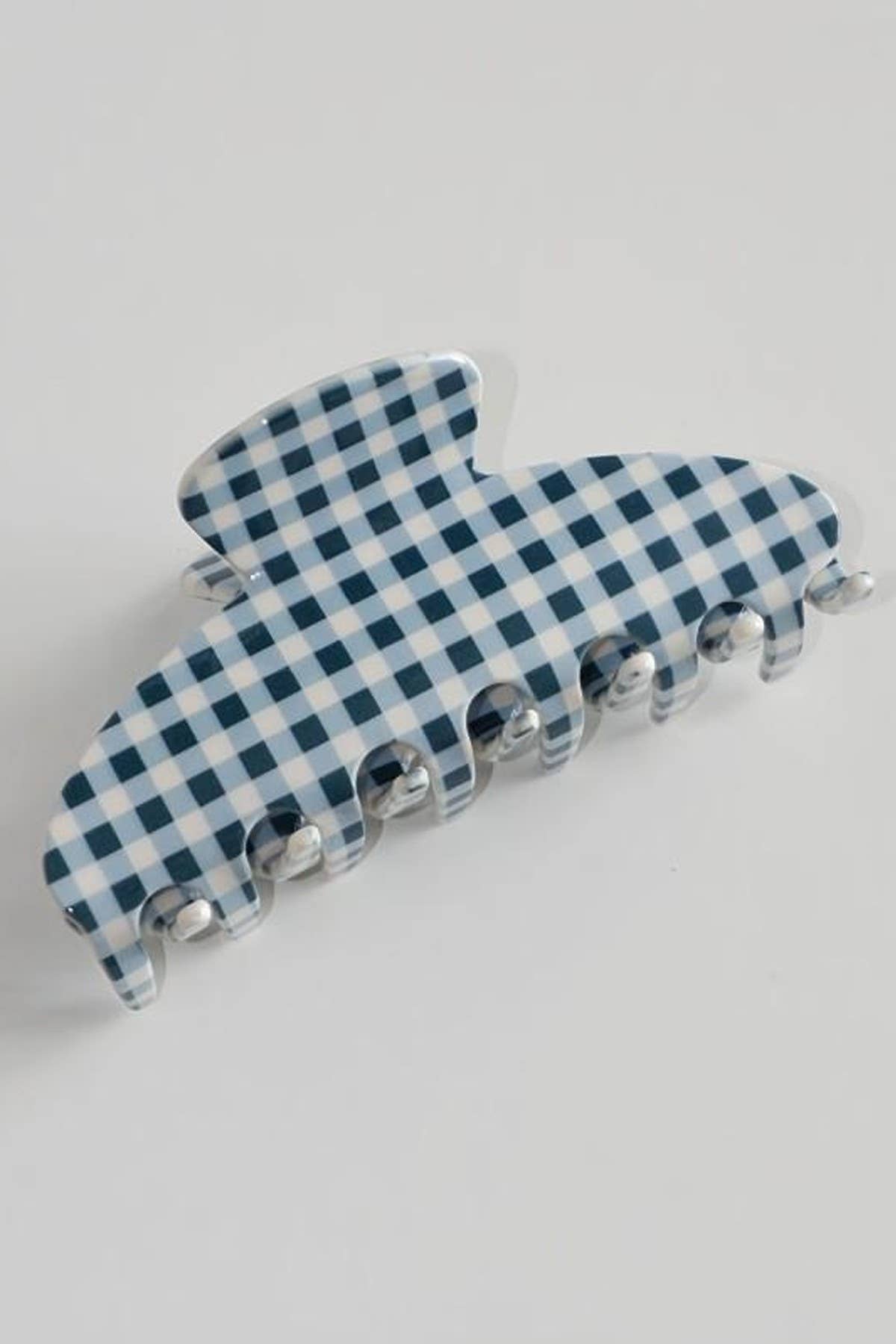Plaid Blue Gingham Classic Claw