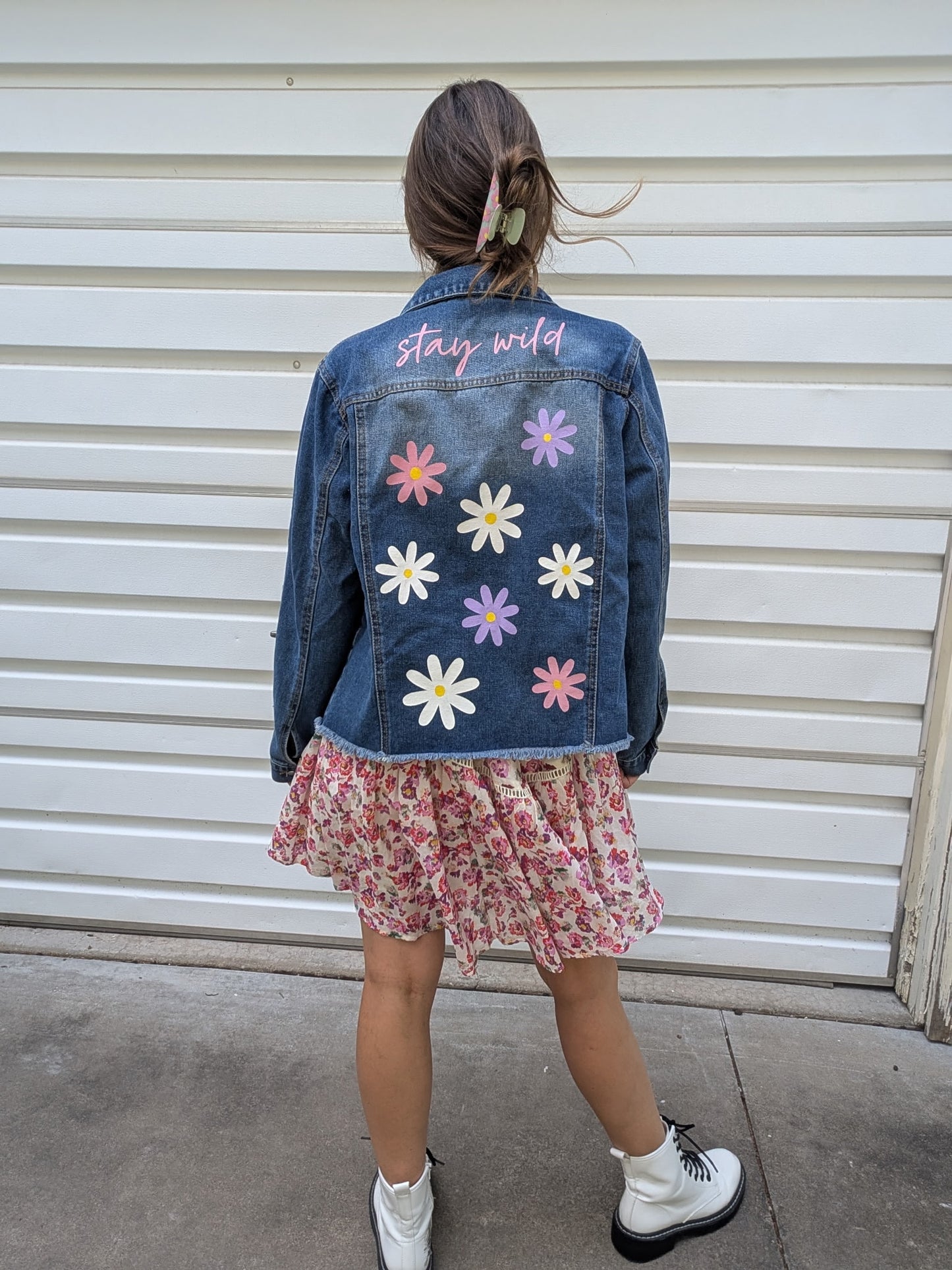 Stay Wild - Painted Denim Jacket