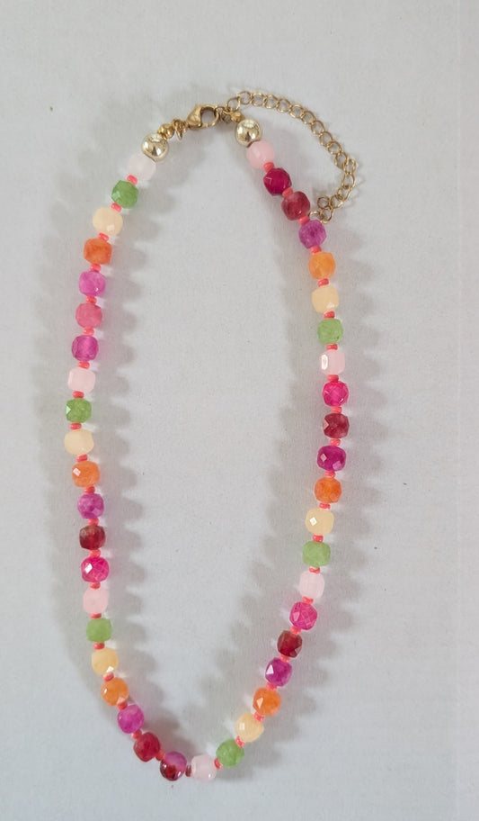 Paris Flower Market - Gemestone Beaded Necklace