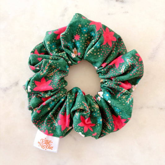 Poinsettia Pine Holiday Scrunchie