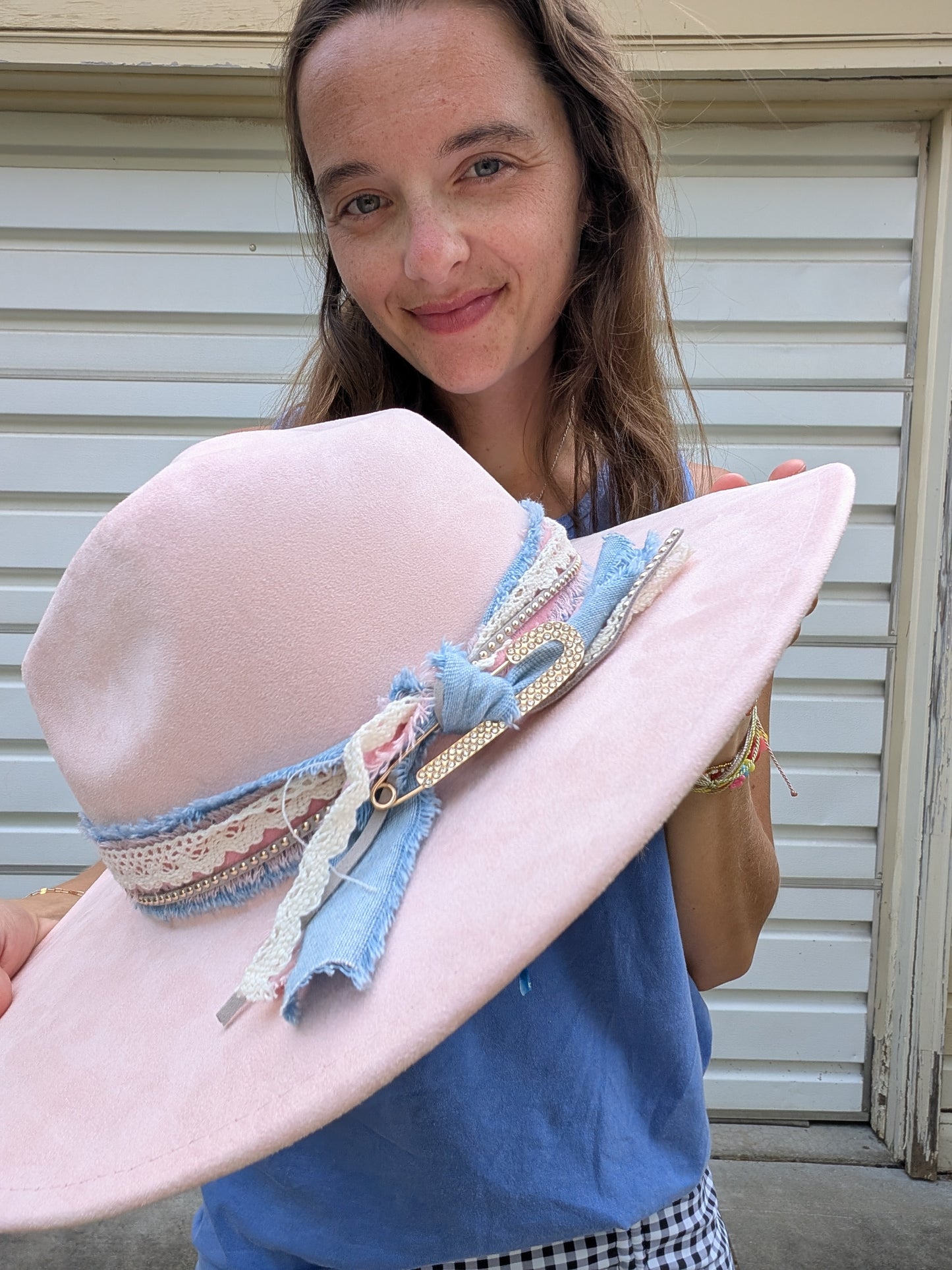 Find the Sun - Imperfectly Perfect Wide-Brim Fedora – Blush Pink