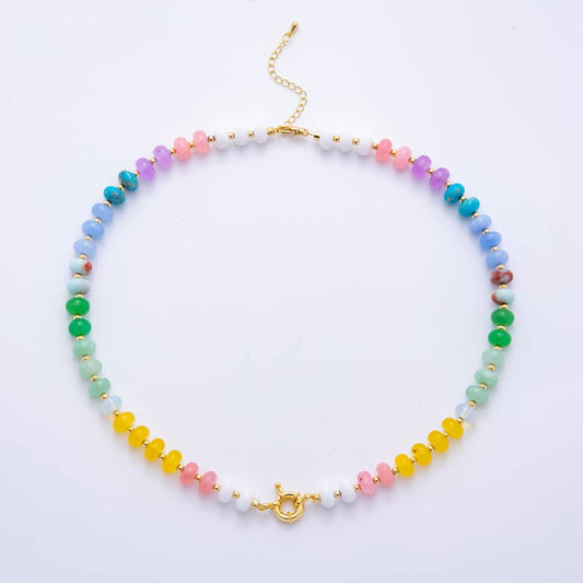 Sweet Confetti Gemstone Charm Necklace
