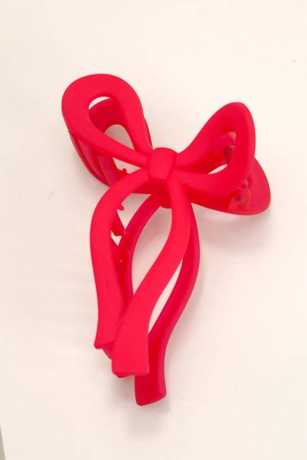 Red Bow Claw Clip