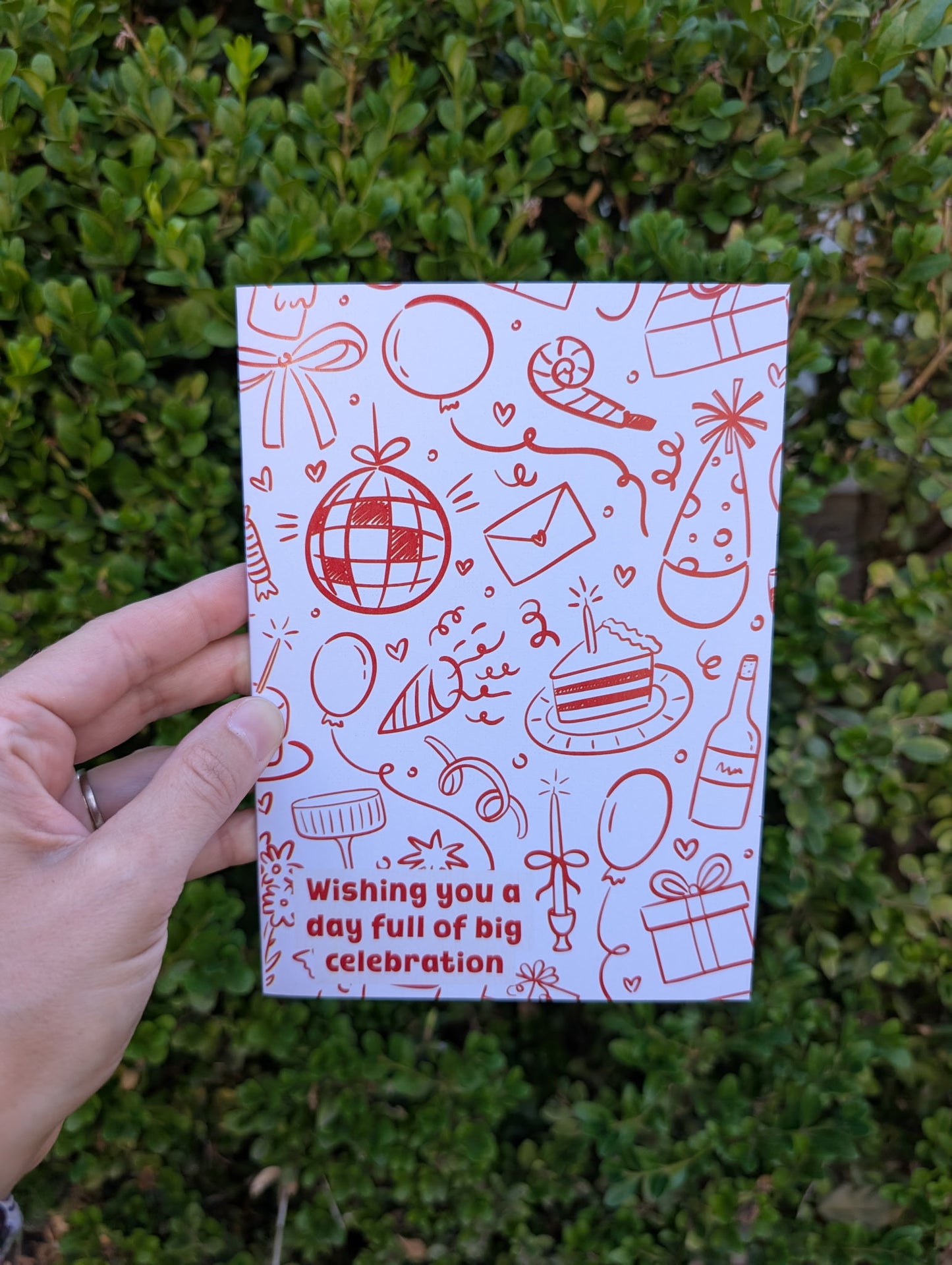 Big Celebration Doodle Birthday Greeting Card