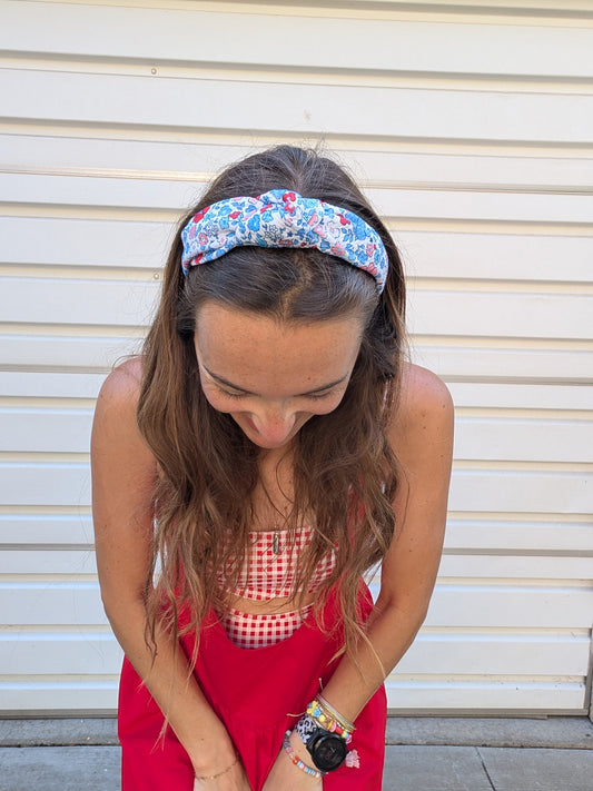 Americana Floral Knotted Headband