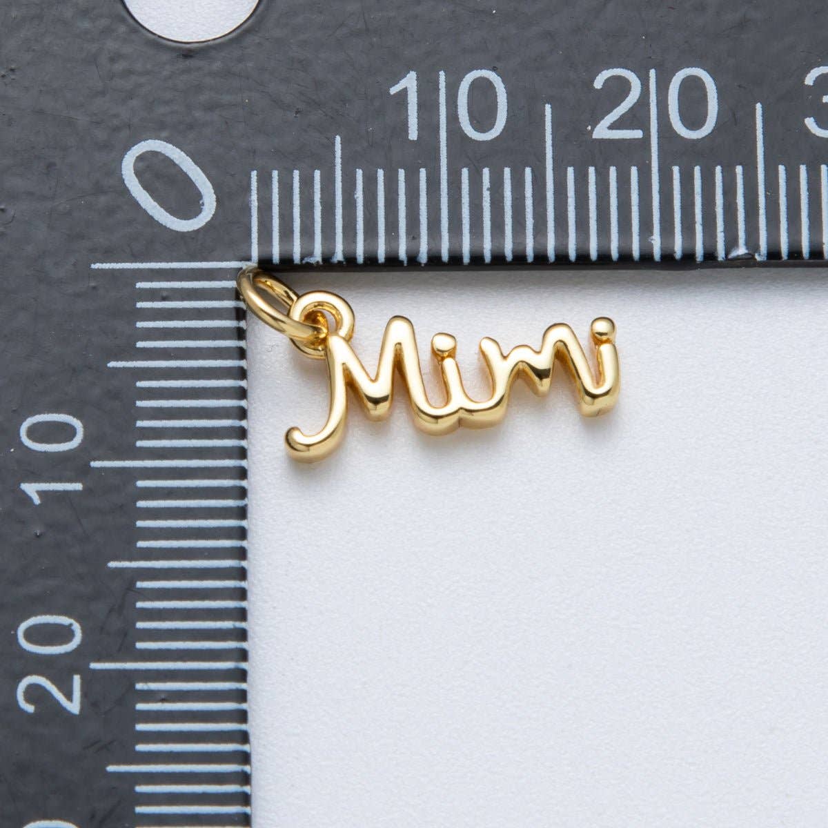 14K Gold Filled 16mm Grandma "Mimi" Minimalist Script Charm | Charms-00030