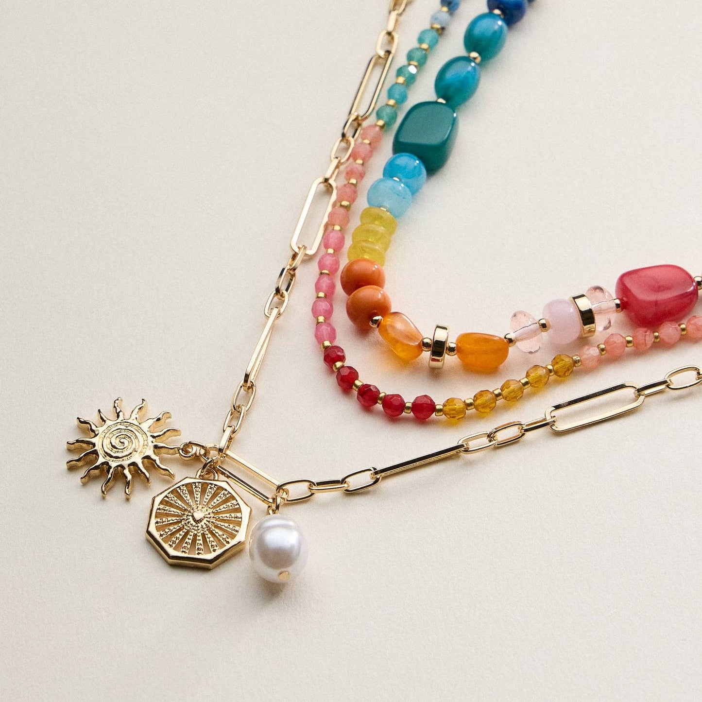 The Radiant Layered Charm Necklace - RESTOCK