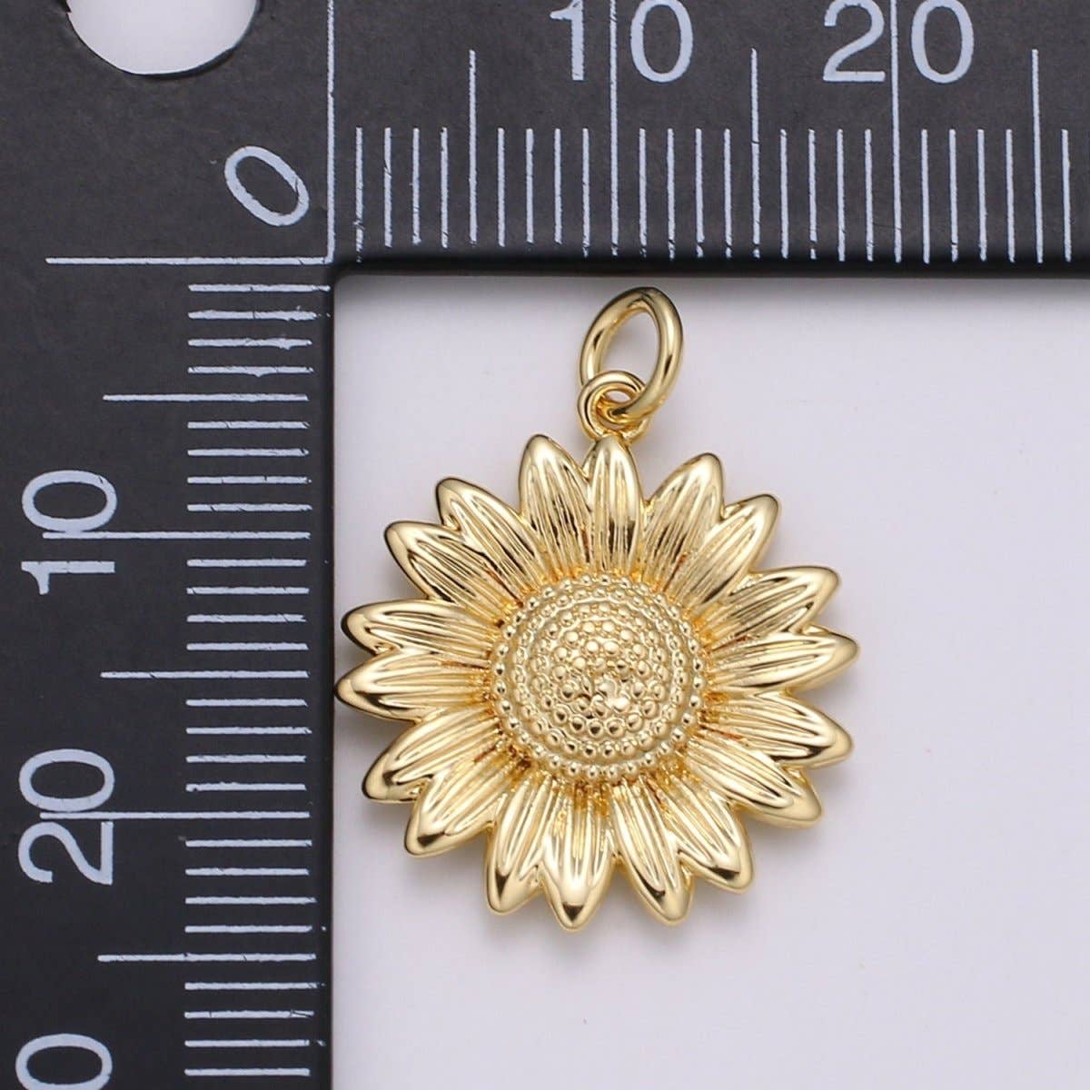 Dainty 24K Gold Filled Sun Flower Charm   E-136
