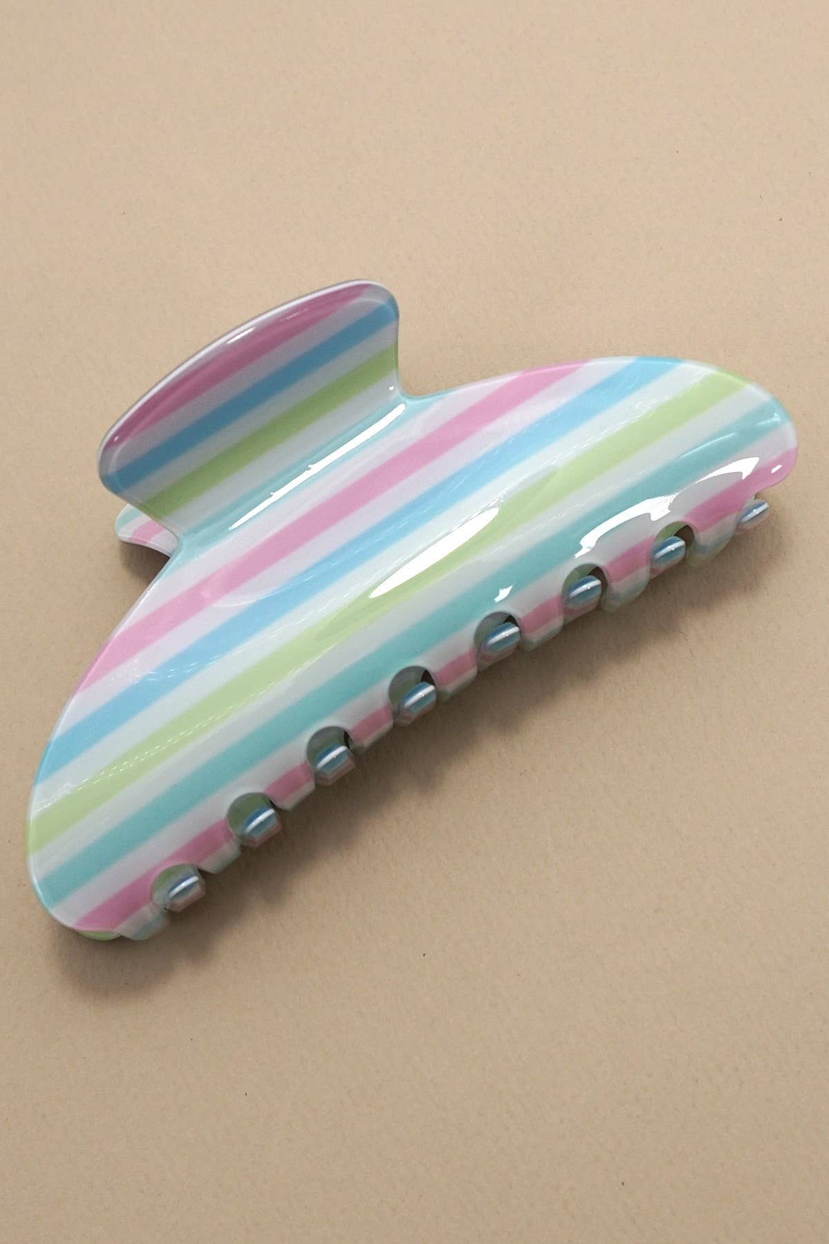 Striped Oval Claw Clips