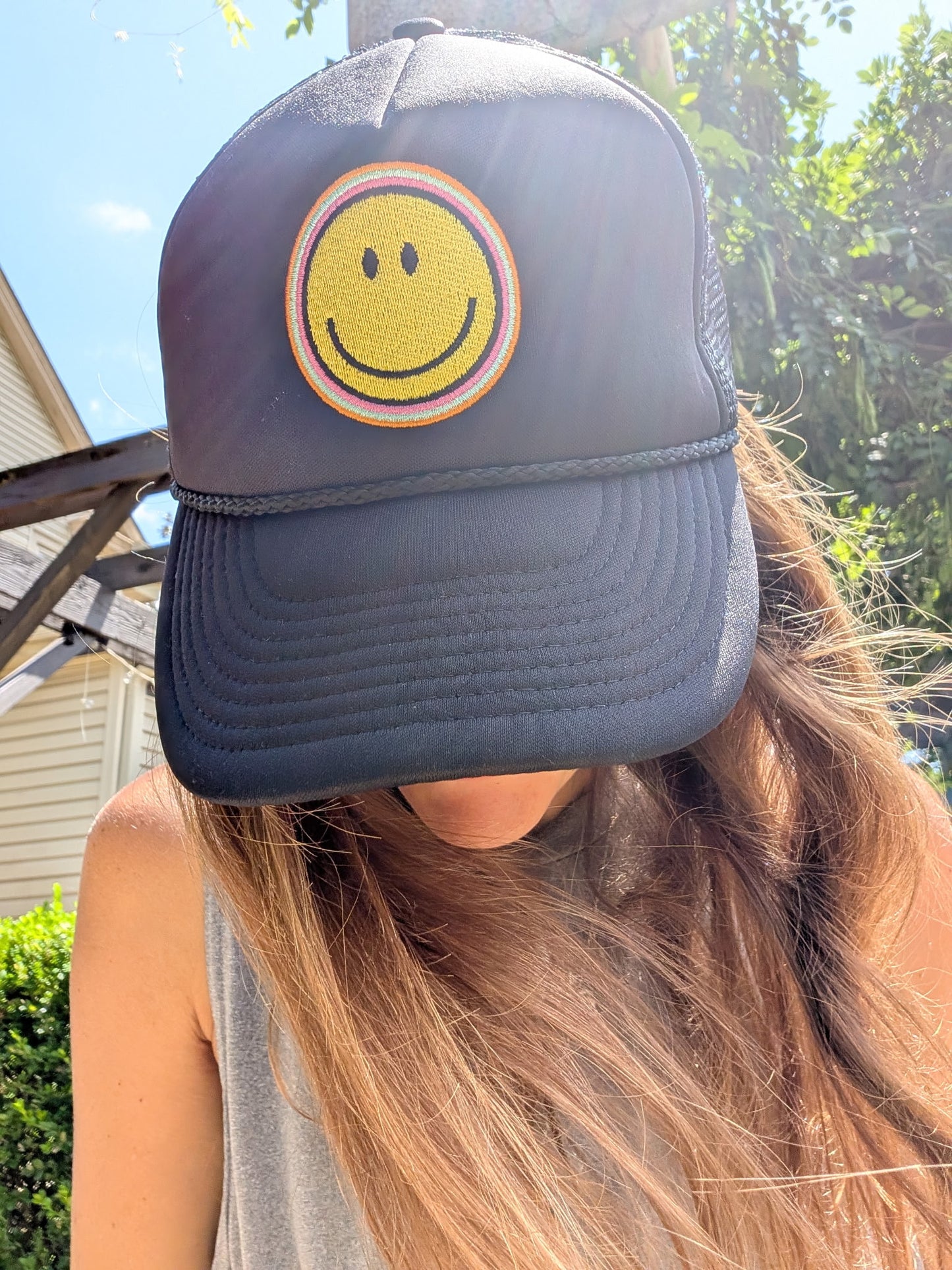 All Smiles Embroidered Trucker Hat
