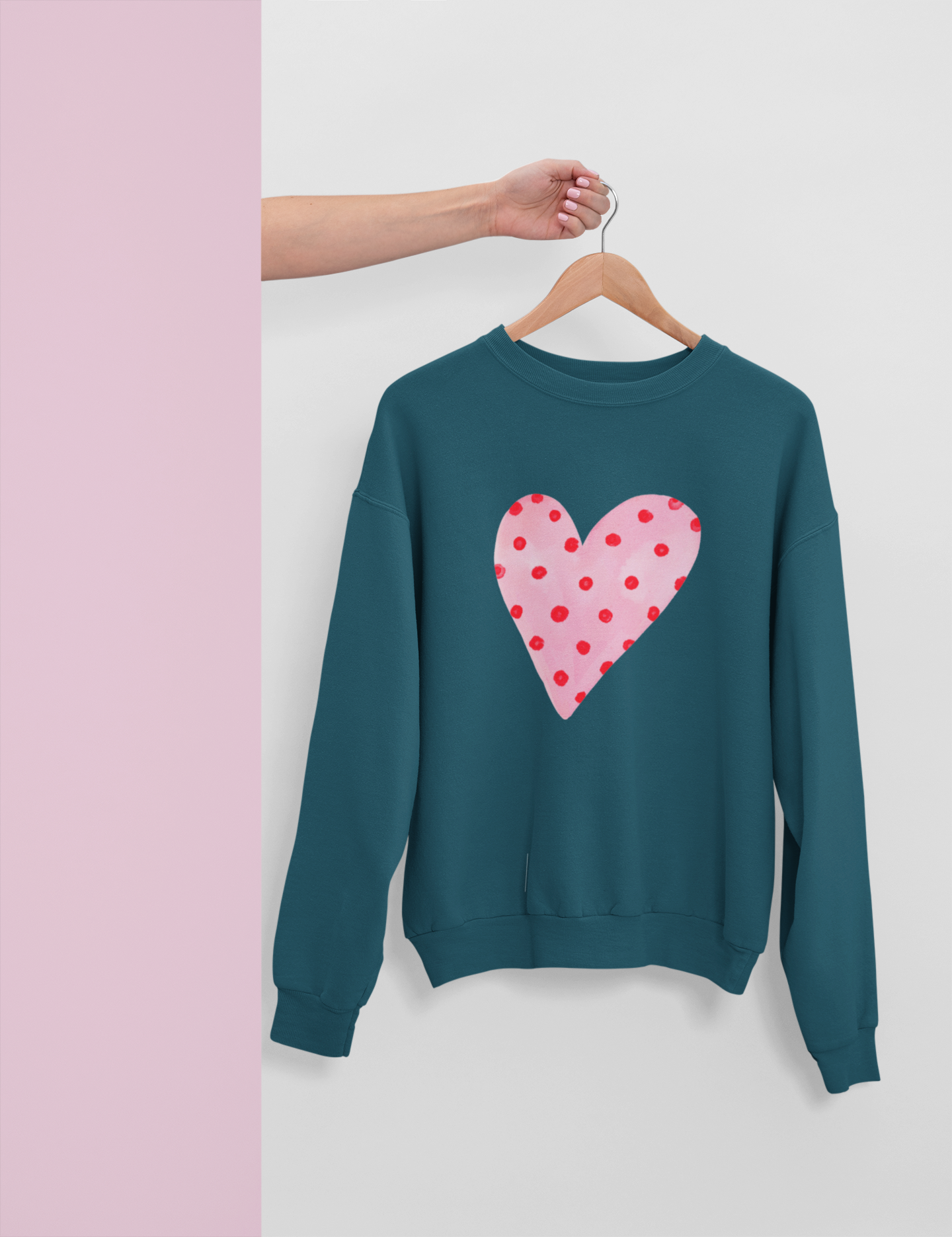 Polka Dot Heart - sweatshirt